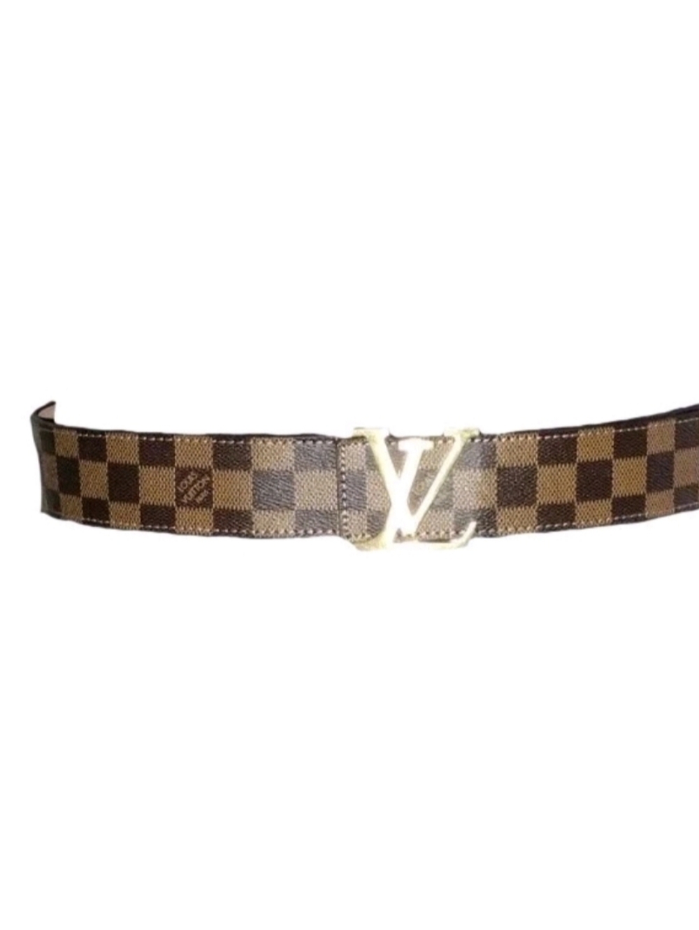 Louis Vuitton Paris "Damier" Checkerboard Belt 36" - 42" Waist Brass Hardware